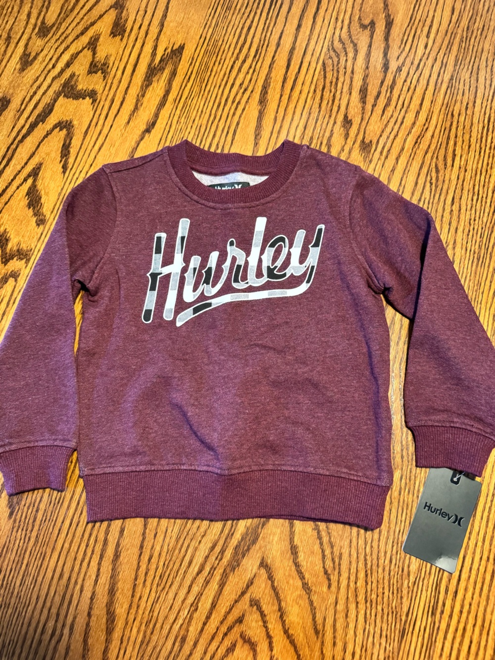 Hurley Kids' Maroon Crewneck Sweatshirt 3T